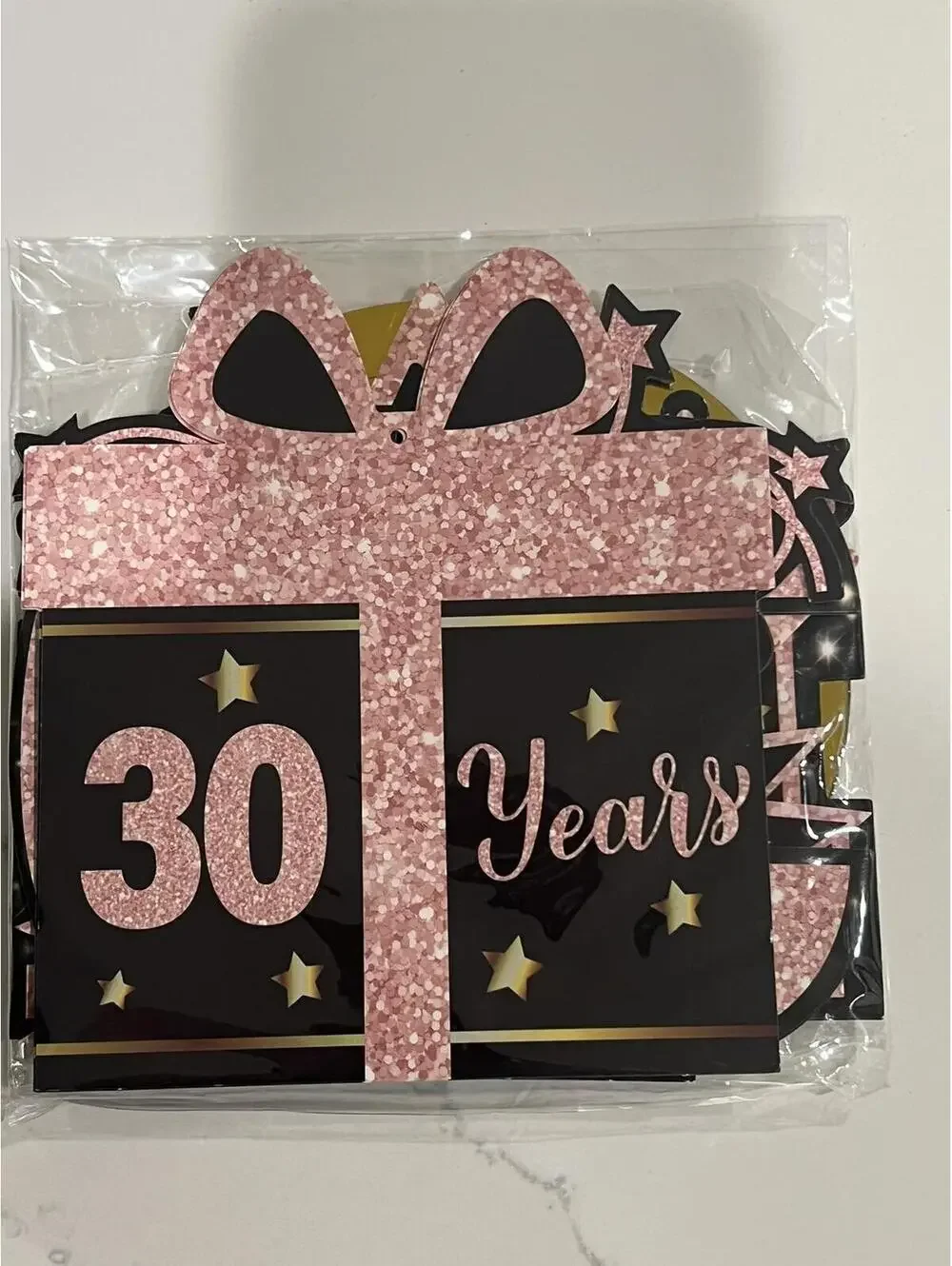 30th Milestone Birthday Spiral Banner, 12 (2 each) images, spiral hanger